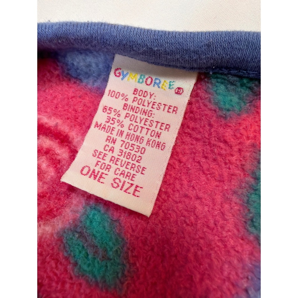 Gymboree Vintage Fleece Baby Blanket Pink Blue Rose Floral Print One Size - Picture 2 of 7